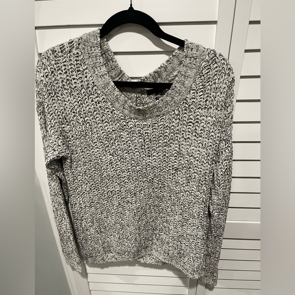 Aqua Marled Gray Crew Neck Sweater